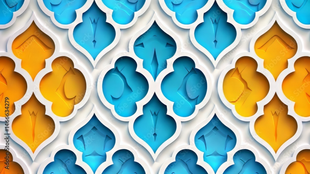Poster the image shows a seamless, geometric pattern composed of overlapping arches.