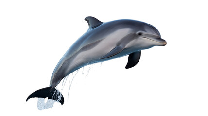 dolphin leaping out of water, isolated on a transparent background