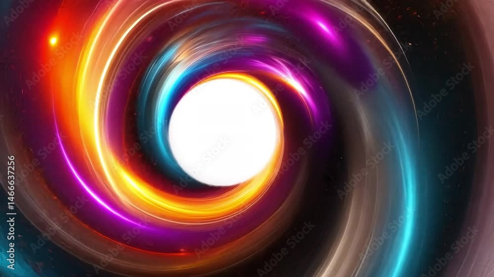 Poster vibrant abstract vortex colorful swirl of light and energy in motion, creating depth and illuminatio