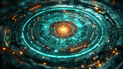Futuristic technological circle