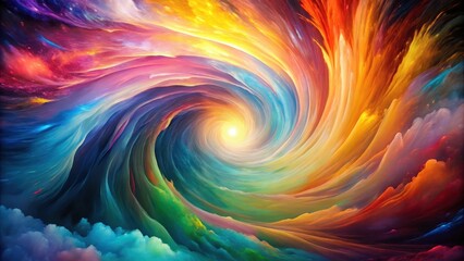A vibrant, swirling vortex of colors suspended in mid-air, with no discernible shape or form, exuding an aura of ethereal mystery and otherworldly energy, swirly, mystical