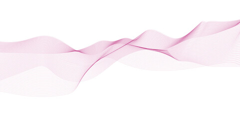 Abstract smooth frequency isolated element creative pink wave line blend curve flow technology modern white background. web banner vector beautiful waveform light music energy design.	