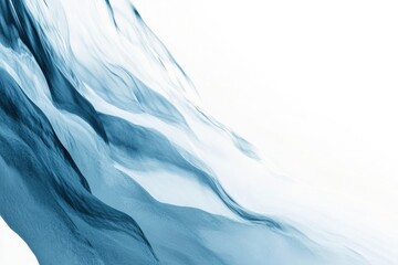 Abstract blue and white flowing waves, resembling sand dunes or fabric, creating a serene and minimalist aesthetic.