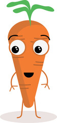 Cartoon Illustration of a Carrot Character