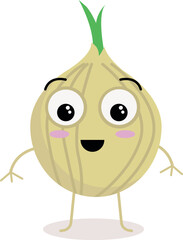 Kawaii Onion Cartoon Illustration