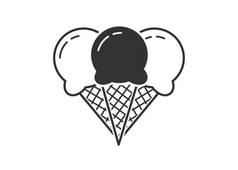 Ice-cream Cone Vector outline Icon Design illustration