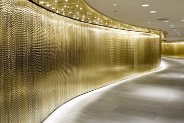 Golden Cascade  An Elegant Interior Design featuring flowing elements and radiant light display.
