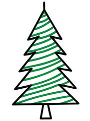 Simple Hand-Drawn Christmas Tree Illustration 