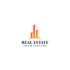 Modern Real Estate Logo Design with Abstract House Icon