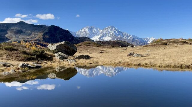 Alpine lake in the valley of Zwischbergen, Wallis, Switzerland.