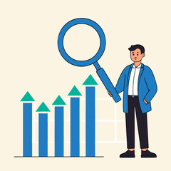 Obraz premium business man with chart