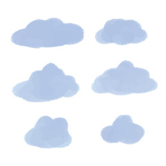 watercolor blue cloud clipart various