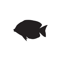 purple yellow tang fish silhouette