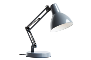 Isolated Modern Gray Desk Lamp