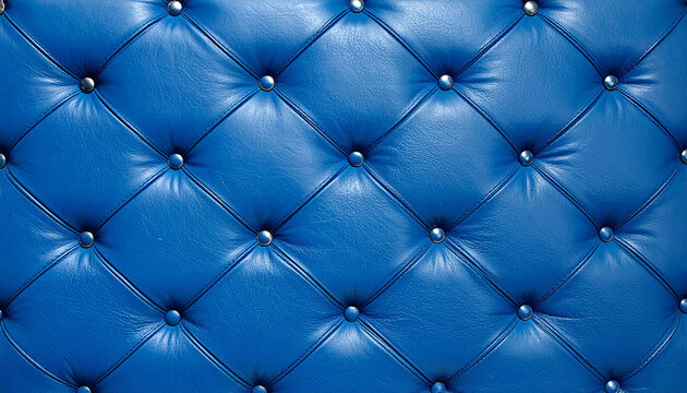 Textura de tapicer&iacute;a de cuero azul con botones perfecto para muestra 