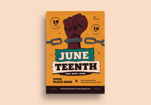 Yellow Vintage Juneteenth Flyer Layout