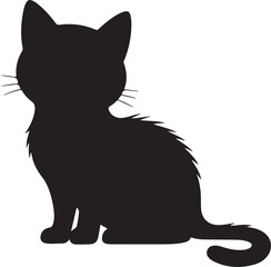Obraz premium Cat Silhouette Vector – Elegant and Cute Pet DesignMinimalist Cat SVG – Sitting, Walking & Playing PosesCute Cat Clipart – Perfect for Pet Lovers & DecorBlack Cat Outline – Stylish Feline Silhou