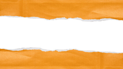 orange torn or ripped paper isolated on transparent png background,realistic torn paper edges