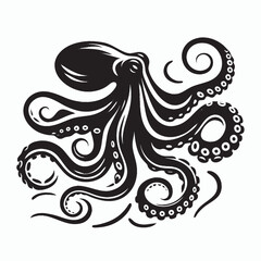 Octopus Silhouette Logo Pack – Vector Icons for Marine, Tech & Creative Branding