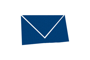 Illustration of an envelope icon made of paper on a transparent background.