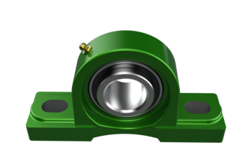 Green Industrial Mounted Bearing with Green Housing for Rotary Shaft Support Durable Bearing Unit for Corrosion-Resistant Heavy-Duty Thermoplastic Flanged Bearing Unit for Machinery PNG Transparent