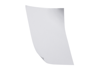 white paper sheet float in the air isolated on transparent png background,Design template or mockup. Vector illustration.