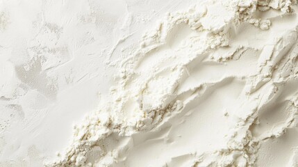 Close-up of creamy white textured mixture.
