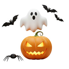 Fototapeta premium halloween pumpkin with bats