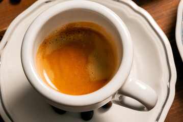 Caffè espresso italiano, colazione europea 