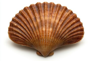 A Golden Fan of the Ocean  Detailed Seashell in Warm, Natural Light