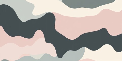 Obraz premium Abstract Pastel Waves Serene Aesthetic Background Pattern.