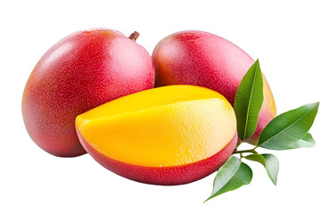 Ripe mango on white background
