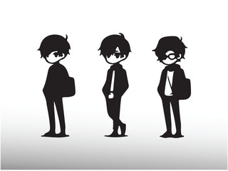 Minimalist Anime Pose Silhouette