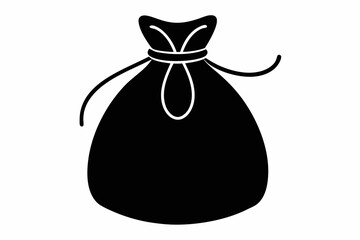 Drawstring Bag Silhouette Vector Illustration 
