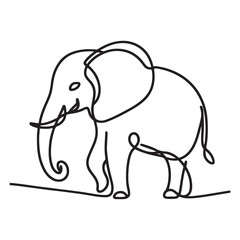 Elephant silhouette illustration for wildlife conservation and minimalist art