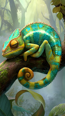 chameleon on a tree