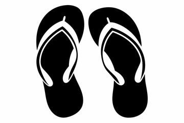 Flip Flop Silhouette Vector Illustration  