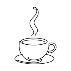 Hot Cup of Coffee Silhouette Illustration for Cozy Morning Vibes