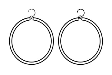 Hoop Earring Line Art Vector Illustration  