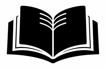 Open Diary Page Silhouette Vector Illustration 