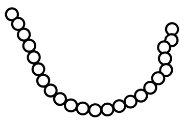 Pearl Chain Line Art Vector Illustration  