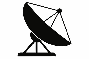 Satellite Dish Silhouette Vector Illustration 