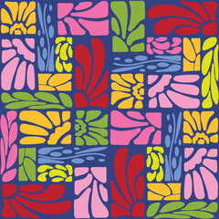 Geometric seamless pattern of abstract frames. Vector illustration.