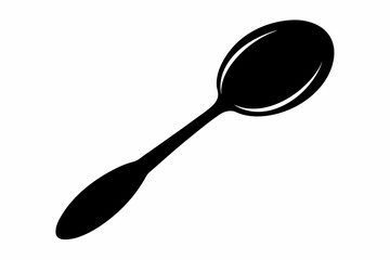 Spoon Top View Silhouette Vector Illustration 