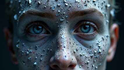 Image of a person with facial light spots