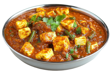 Paneer paradise Cubes of golden cheese swim in a rich flavorful sauce