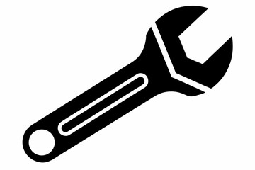 Wrench Open Silhouette Vector Illustration 