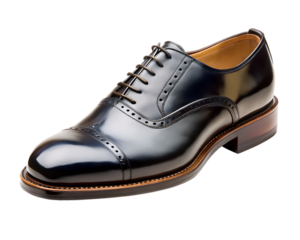 pair of brown shoes isolated on white background . File type PNG Transparent.