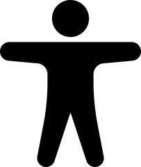 Accessibility icon flat style. Simple accessibility vector illustration. Universal access symbol isolated on transparent background. Blind disability people or visually impaired access the web buttons