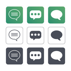 Chat icon set. Vector icon illustration. Chat icon